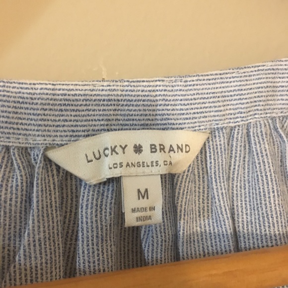 Lucky Brand Blue Ministripe top - Picture 6 of 7